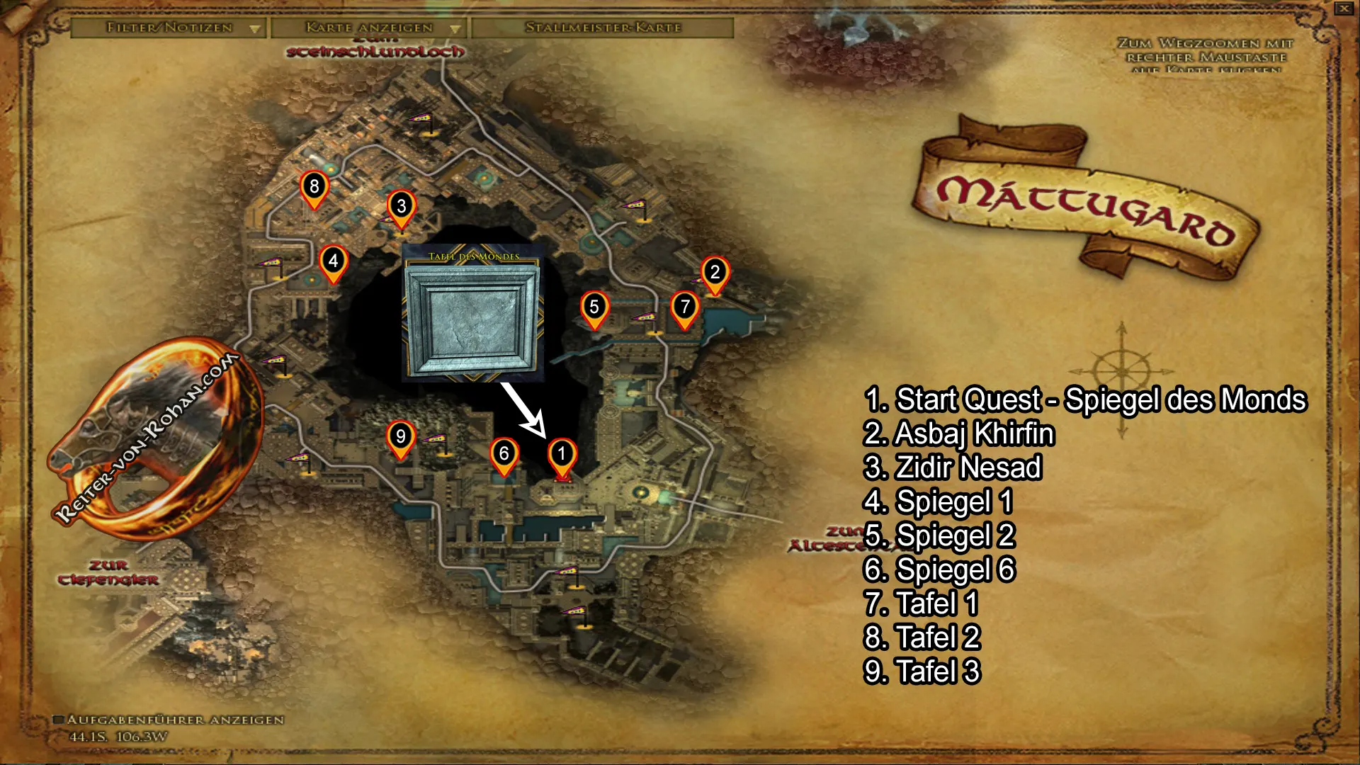 Anklicken zum Zoomen map quest mondspiegel mattugard