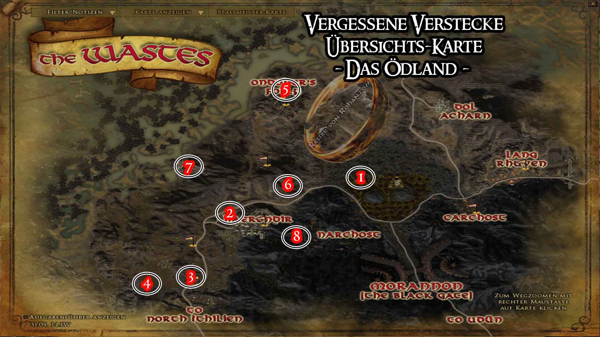 Übersichtskarte Vergessene Verstecke vergessene verstecke map