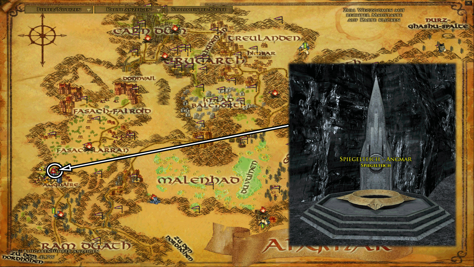 Spiegelteich in Angmar - Karte anklicken zum vergrößern Spiegelteich in Angmar - Karte anklicken zum vergrößern