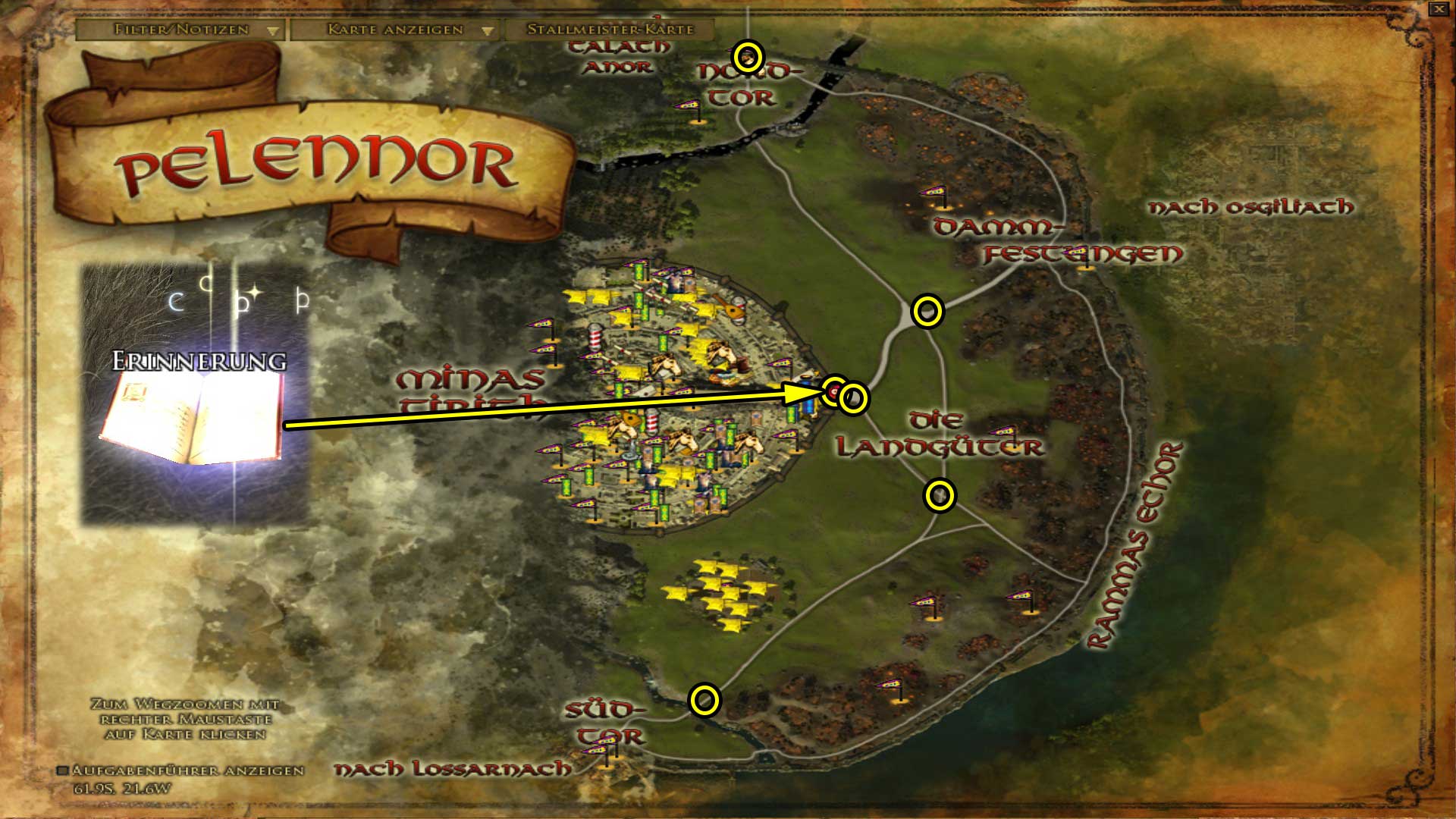 Erinnerungen auf dem Pelenor (Karte anklicken zum vergrößern) Erinnerungen auf dem Pelenor (Karte anklicken zum vergrößern)