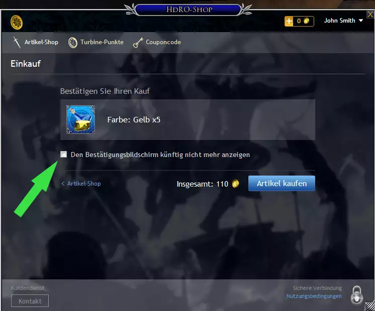 LOTRO Disable Confirmation DE