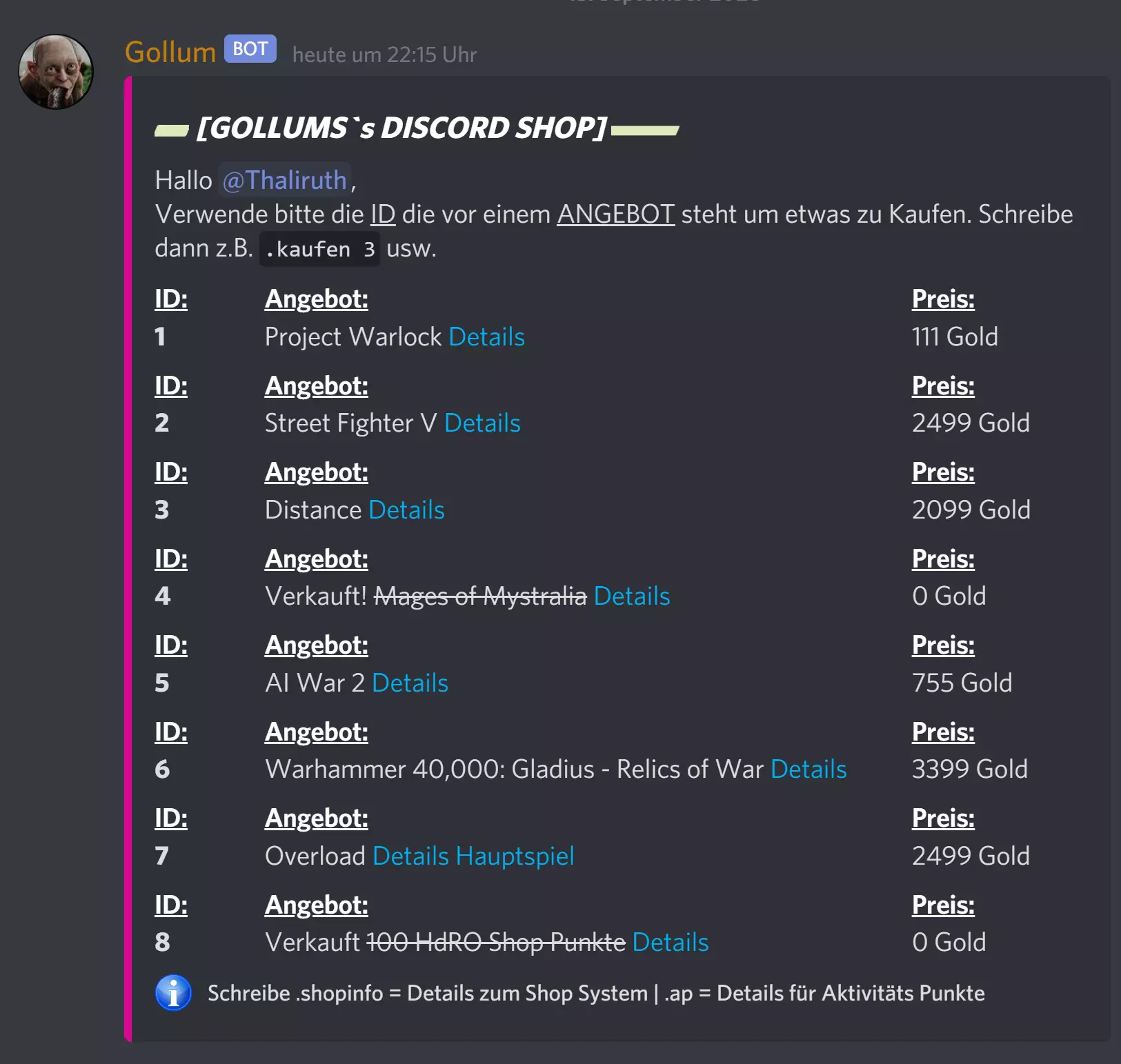 Anklicken zum Zoomen gollum shop